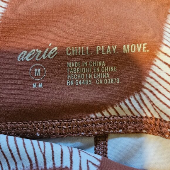 Aerie Women's Leggings - Diamond Pattern - Coral & White - Size Medium - Picture 6 of 8